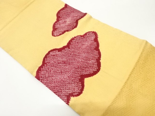 JAPANESE KIMONO / ANTIQUE SHIBORI HIKITA CLOUD PATTERN NAGOYA OBI